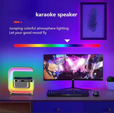 G3 Speaker Smart Stage Light Wireless Fast Charging Seven Colors Wake-Up Light Wireless Charger with Speaker RGB Led Light_img_1