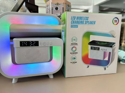 G3 Speaker Smart Stage Light Wireless Fast Charging Seven Colors Wake-Up Light Wireless Charger with Speaker RGB Led Light_img_2