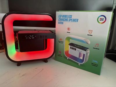 G3 Speaker Smart Stage Light Wireless Fast Charging Seven Colors Wake-Up Light Wireless Charger with Speaker RGB Led Light_img_3