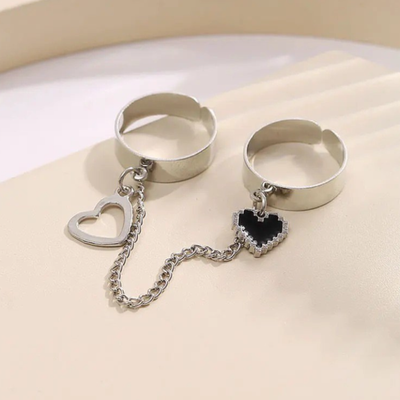 Black heart chain ring.🎵_img_1