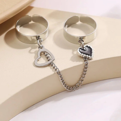 Black heart chain ring.🎵_img_3