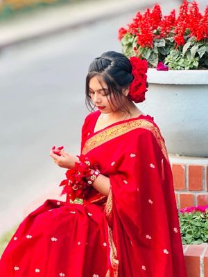 Elegant Red Handloom Sharee_img_4