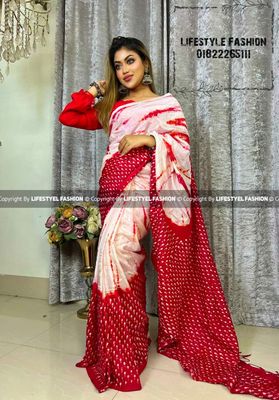প্রিমিয়াম কোয়ালিটি  সিল্ক আরামদায়ক ভেজিটেবল বাটিক শাড়ি  (LF-SS-445)_img_0