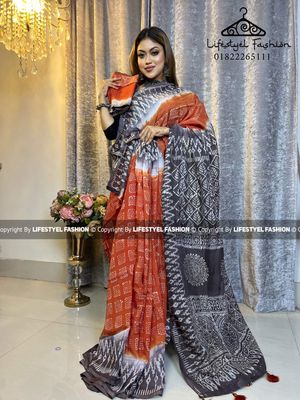 কালারফুল সিল্ক বাটিক শাড়ি (LF-SC-819)_img_0