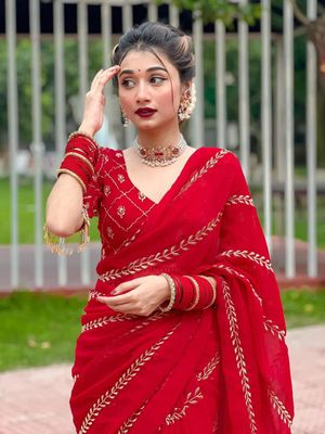 ওয়েটলেস জর্জেট এমব্রয়ডারি শাড়ি_img_0