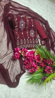 ইন্ডিয়ান আনস্টিচড জর্জেট থ্রি পিস_img_0