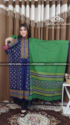 ব্লক প্রিন্ট কটন থ্রি-পিস (LF-TP-927)_img_0