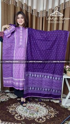 ব্লক প্রিন্ট কটন থ্রি-পিস (LF-TP-920)_img_0