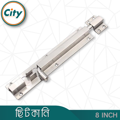 ১ পিস ৬ বা ৮ ইঞ্চি সাইজের স্টেইনলেস স্টিল ছিটকানি ডাবোল প্লেইট প্লেইন স্কোয়ার শেপ সিলভার টাওয়ার বোল্ট_img_1