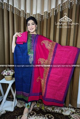 ব্লক প্রিন্ট কটন থ্রি-পিস (LF-TP-947)_img_0