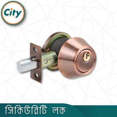 সিকিউরিটি লক ওয়ান সাইড কী ওয়ান সাইড নব সিস্টেম ডেডবোল্ট ডোর লক অ্যান্টিক কালার দরজার লক_img_1