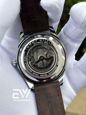 HILFIGER AUTOMATIC SILVER CASE BROWN BELT_img_2