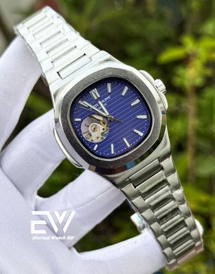 PARTEK AUTOMOTIC BLUE DIAL SILVER CHAIN_img_1