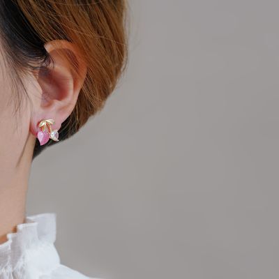 Cute pink love earrings_img_2