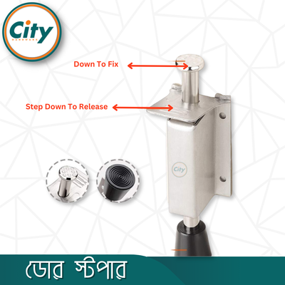স্প্রিং লোডেড ডোর স্টপ হেভি ডিউটি কিক ডাউন ডোর স্টপার সাথে সফট রাবার বাম্পার স্টেইনলেস স্টিল স্টেপ অন ফুট অপারেটেড ডোর হোল্ডার লেগ স্টপার_img_3