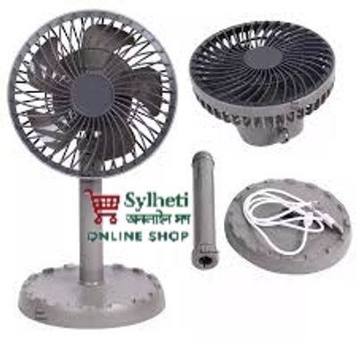 Joy Super JY-2218 Professional Rechargeable Portable Mini Table Fan Strong Wind Left to Right Oscillating Angle 45 Degrees - AC/DC_img_4