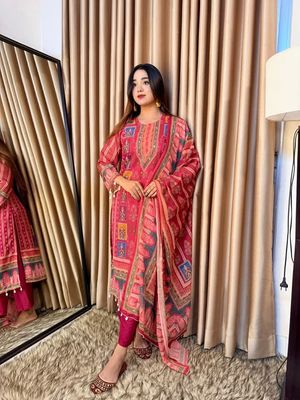 ইন্ডিয়ান ওয়েটলেছ জর্জেট কাপড়ের থ্রি পিছ /জর্জেট কাপড়ের সম্পূর্ণ সেলাই করা #রেডিমেড ড্রেস 🥰✌✅_img_3