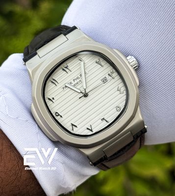 PATEK PHILLIPE ARABIC NAUTILUS WHITE DIAL BLAC BELT_img_1
