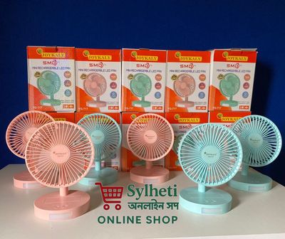 JOYKALY YG-717 Rechargeable 2400mAh Battery Type-C Charging Port Desk Fan With LED Lamp_img_2
