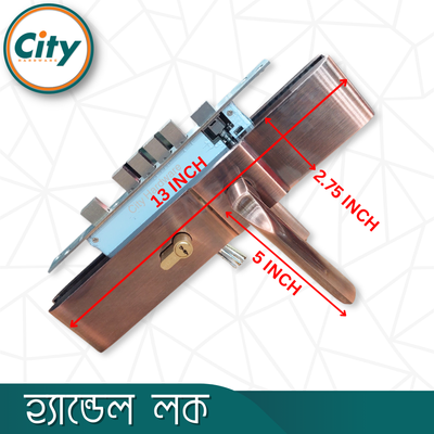 উচ্চ সুরক্ষার বড় আকারের হ্যান্ডেল লক অতিরিক্ত নব সহ প্রধান দরজার জন্য অ্যান্টিক রঙের দরজার লক Door Lock_img_4