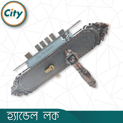 উচ্চ সুরক্ষার বড় আকারের হ্যান্ডেল লক অতিরিক্ত নব সহ প্রধান দরজার জন্য অ্যান্টিক রঙের দরজার লক Door Lock_img_2