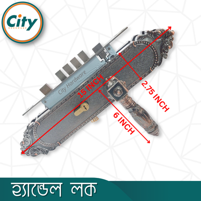 উচ্চ সুরক্ষার বড় আকারের হ্যান্ডেল লক অতিরিক্ত নব সহ প্রধান দরজার জন্য অ্যান্টিক রঙের দরজার লক Door Lock_img_4