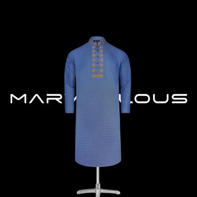 Luxury Cotton Panjabi- Play Blue_img_0