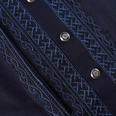 Fancy Cotton Panjabi- Metallic Blue_img_2
