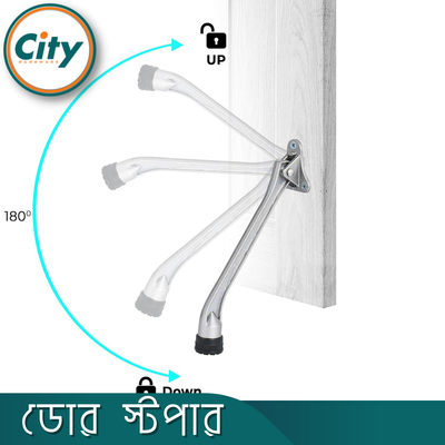 ডোর স্টপার কিকডাউন ডোর স্টপ সাথে রাবার টিপ এবং স্প্রিং লিভার মেটাল কিকস্ট্যান্ড ডোর স্টপার_img_4