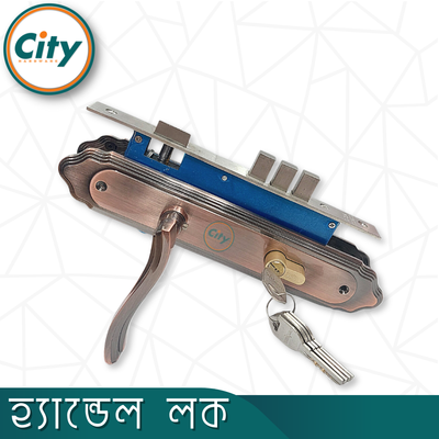 উচ্চ সুরক্ষা স্ট্যান্ডার্ড সাইজের হ্যান্ডেল লক প্রধান দরজার জন্য অ্যান্টিক রঙের দরজার লক Door Lock_img_2