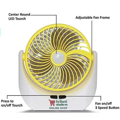 ABJAK MODEL: 2508 Rechargeable desk fan 8 Inch (with Led light)_img_1