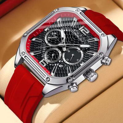 Stylish CRRJU Silicone Strap Military Style Luxury Sport Men's Watch_img_3