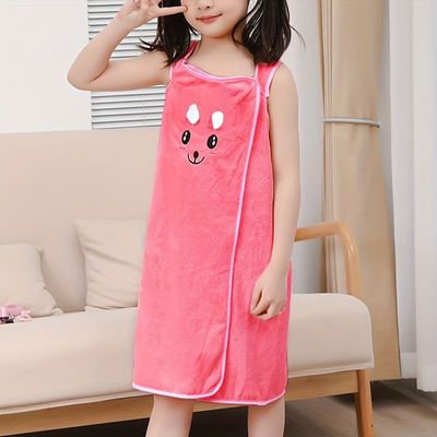 1pc Cartoon Velvet Kids Bath Towel Bath Skirt_img_6