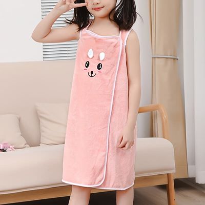 1pc Cartoon Velvet Kids Bath Towel Bath Skirt_img_8