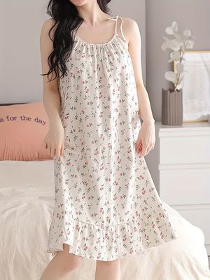 Romantic Floral Print Nightdress_img_3