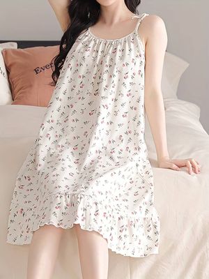 Romantic Floral Print Nightdress_img_4
