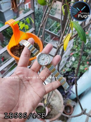 Longbo 80899 Ladies Chain Watch- White Dial- Golden Bezel- Golden+Silver Chain- TF Code LB585/4CF_img_1