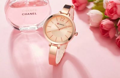 Curren 9012 Ladies Chain Watch- Rose Golden Dial- Rose Golden Bezel- Rose Golden Bracelet+Chain- TF Code CR600CF_img_3