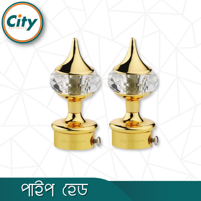 ১ ইঞ্চি (২ পিস) সোনালী পালিশ করা ক্রিস্টাল মিনার পর্দার পাইপ কভার পাইপ ক্যাপ ১ ইঞ্চি পাইপের জন্য_img_1