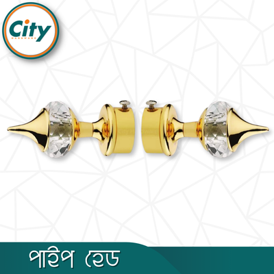১ ইঞ্চি (২ পিস) সোনালী পালিশ করা ক্রিস্টাল মিনার পর্দার পাইপ কভার পাইপ ক্যাপ ১ ইঞ্চি পাইপের জন্য_img_2