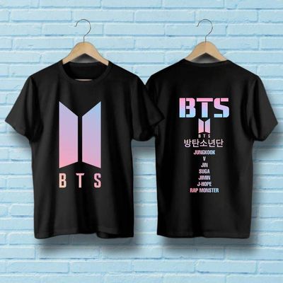 BTS Colorful Logo & OT7 Both Side Print Half Sleeve T-Shirt_img_0