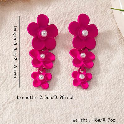 3 flower long stud earrings_img_0