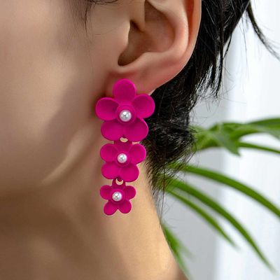 3 flower long stud earrings_img_3