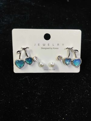 Blue moonstone cherry earrings set_img_0