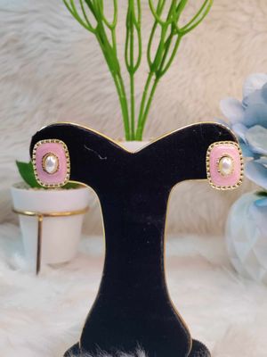 Enamel Oval stood earrings_img_3