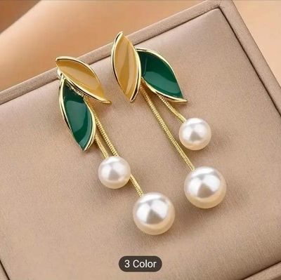 Double leaf Pearl earrings_img_0