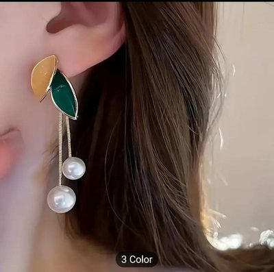 Double leaf Pearl earrings_img_1