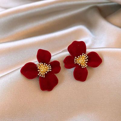 Red vintage velvet Earrings_img_0
