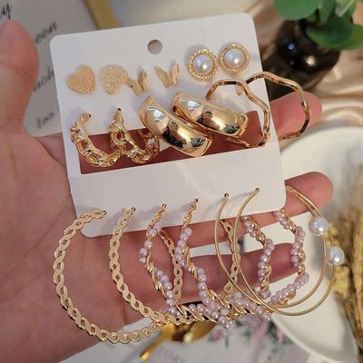 9 pair big earrings set_img_1