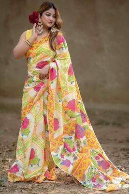 হাফ সিল্ক স্কিন প্রিন্ট শাড়ি_img_3